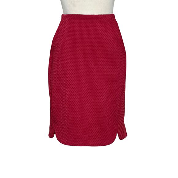 Lauren Conrad red textured pencil skirt size 2 - Picture 8 of 12